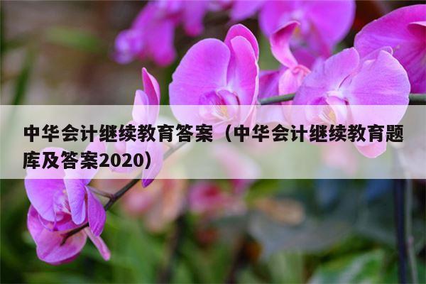 中华会计继续教育答案（中华会计继续教育题库及答案2020）